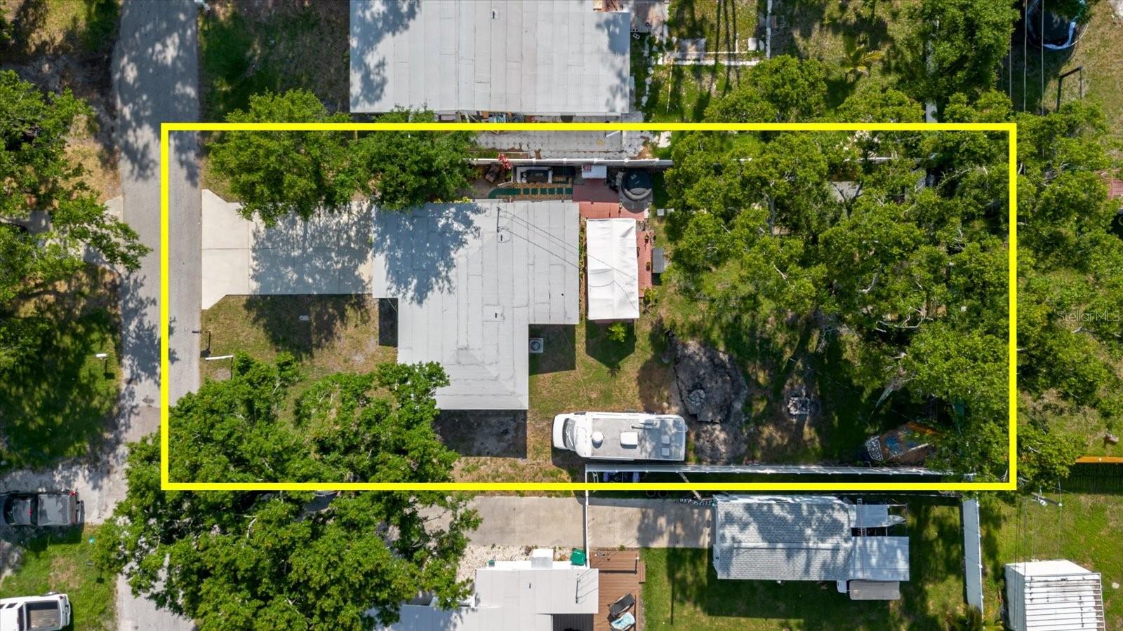 Yellow Outline Gives An Estimate Of The Property Lines