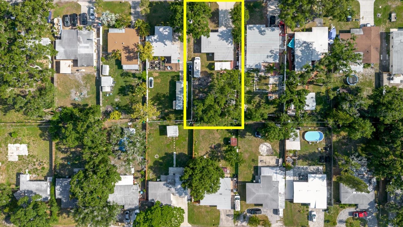 Yellow Outline Gives An Estimate Of The Property Lines