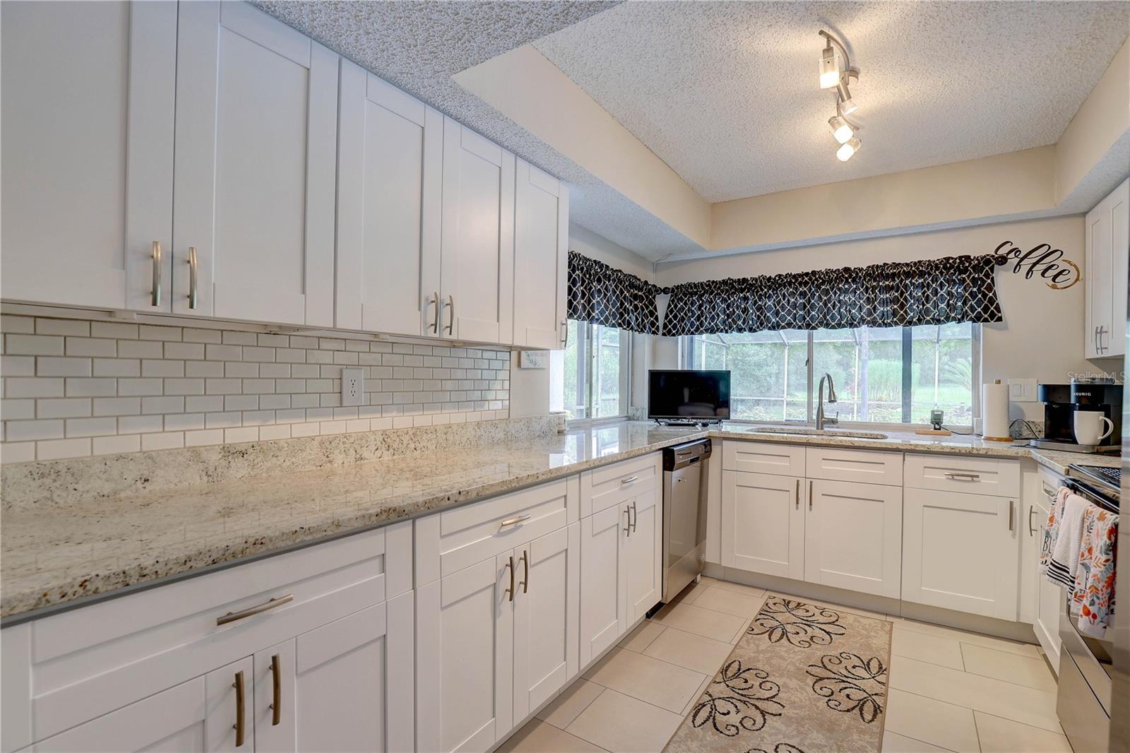 Kitchen overlooking the pool