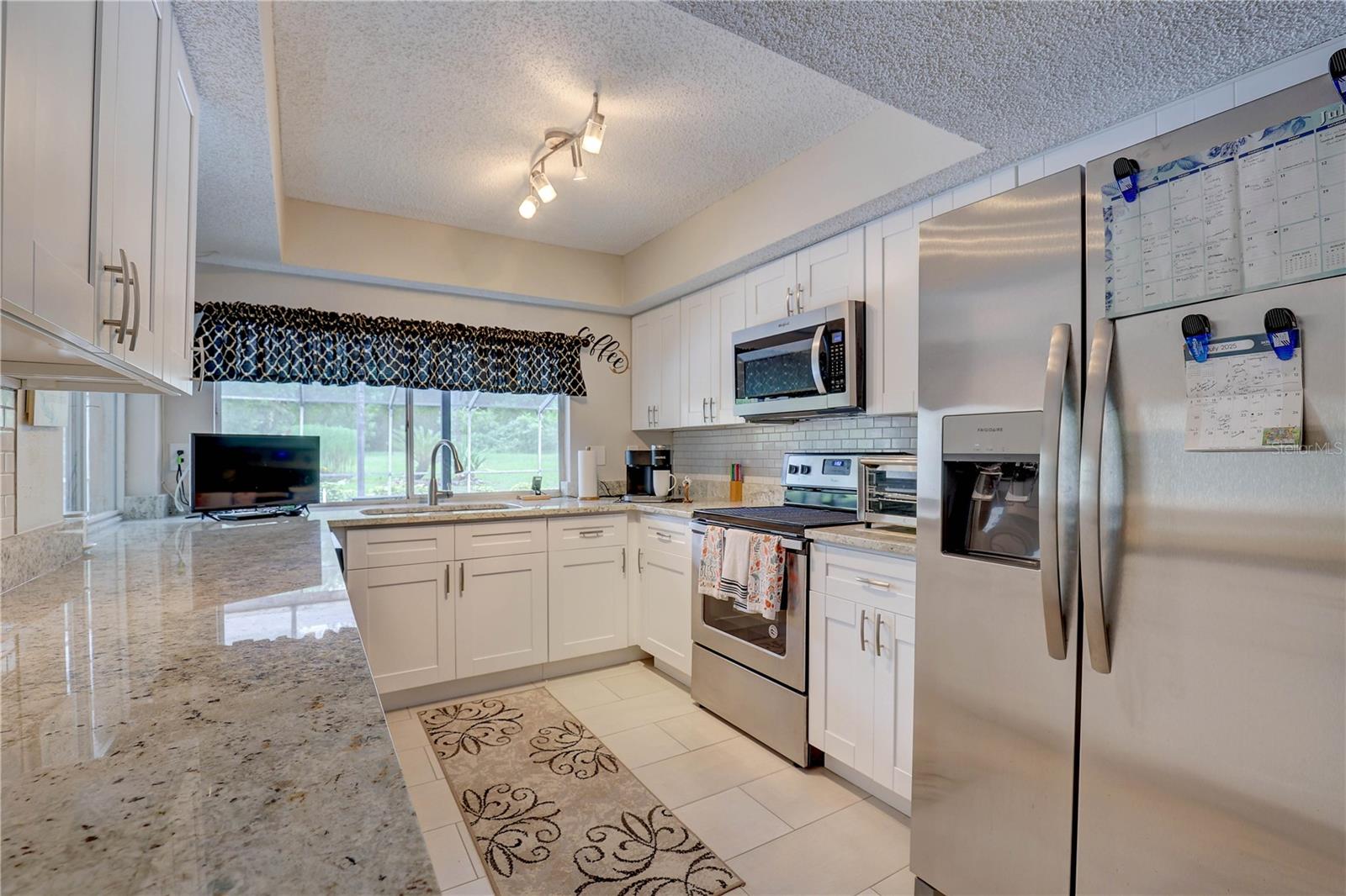 Kitchen overlooking the pool