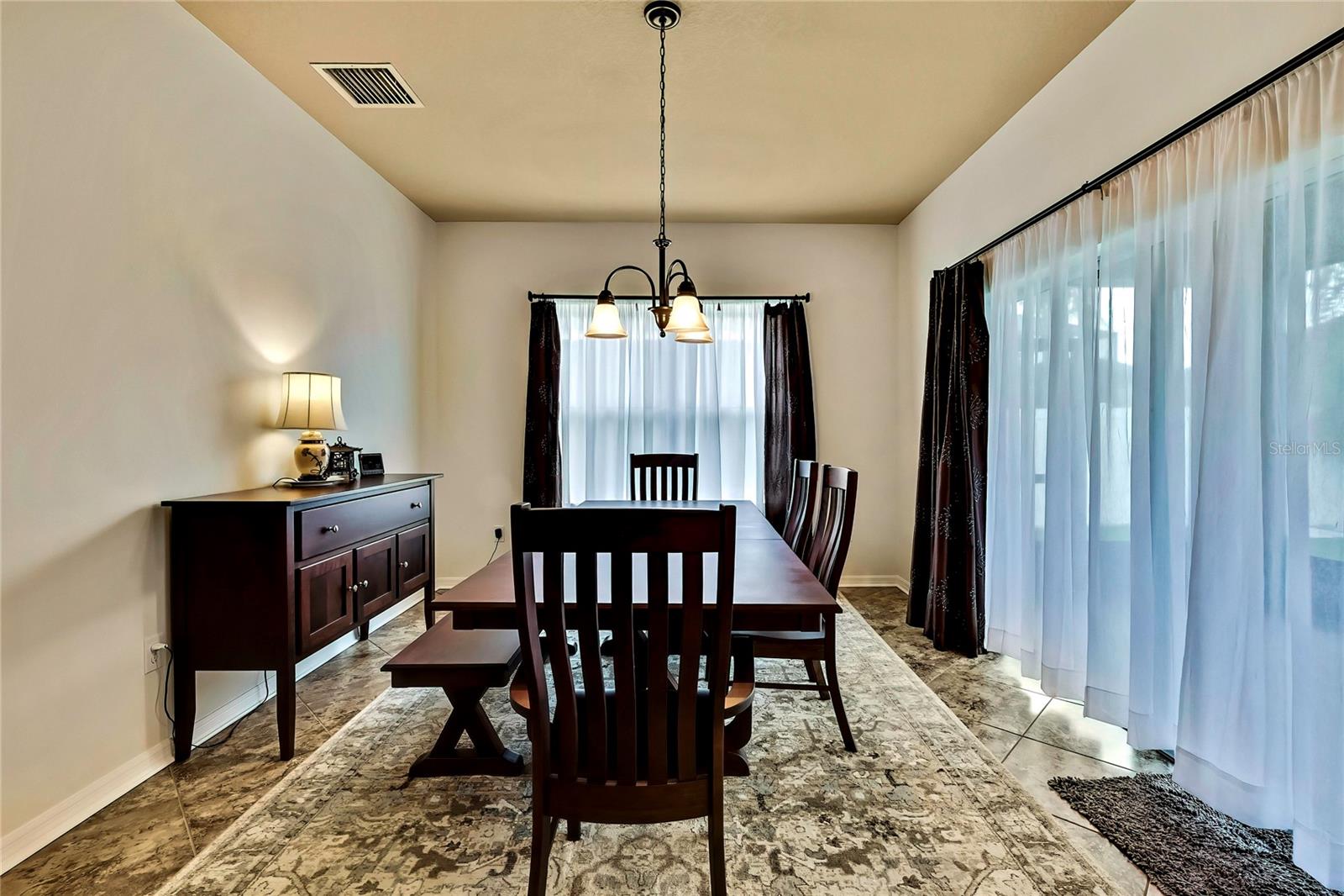 straight view of dining area