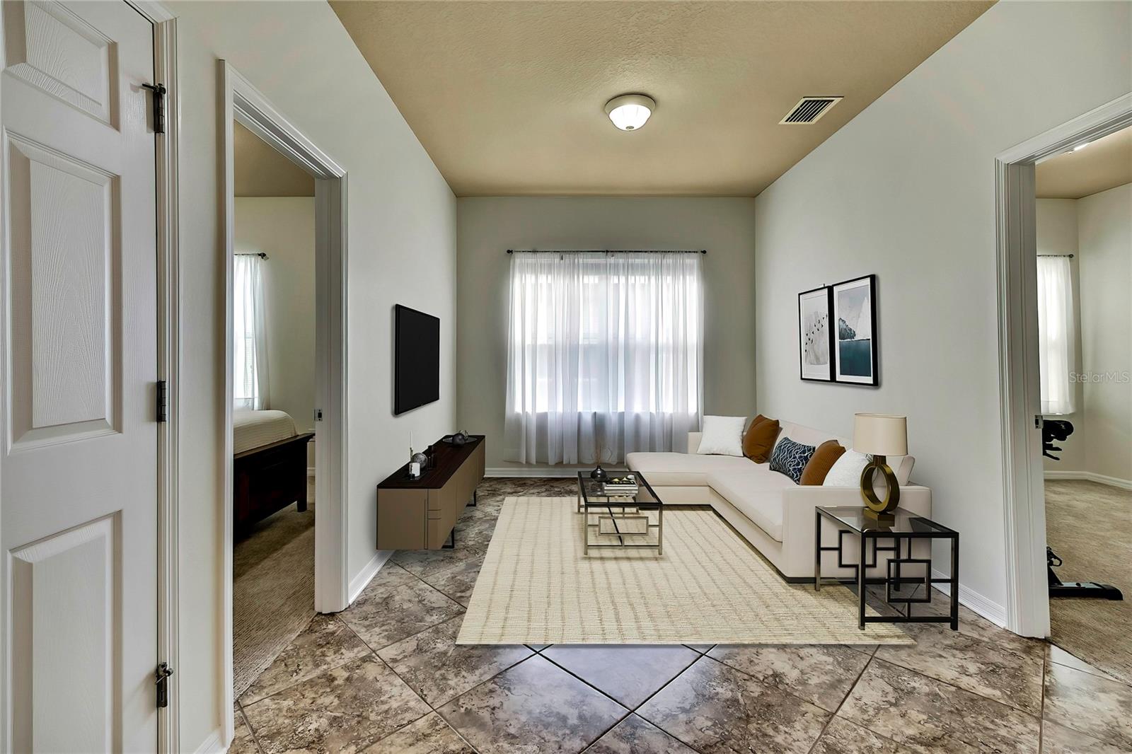 staged open space/teen retreat area