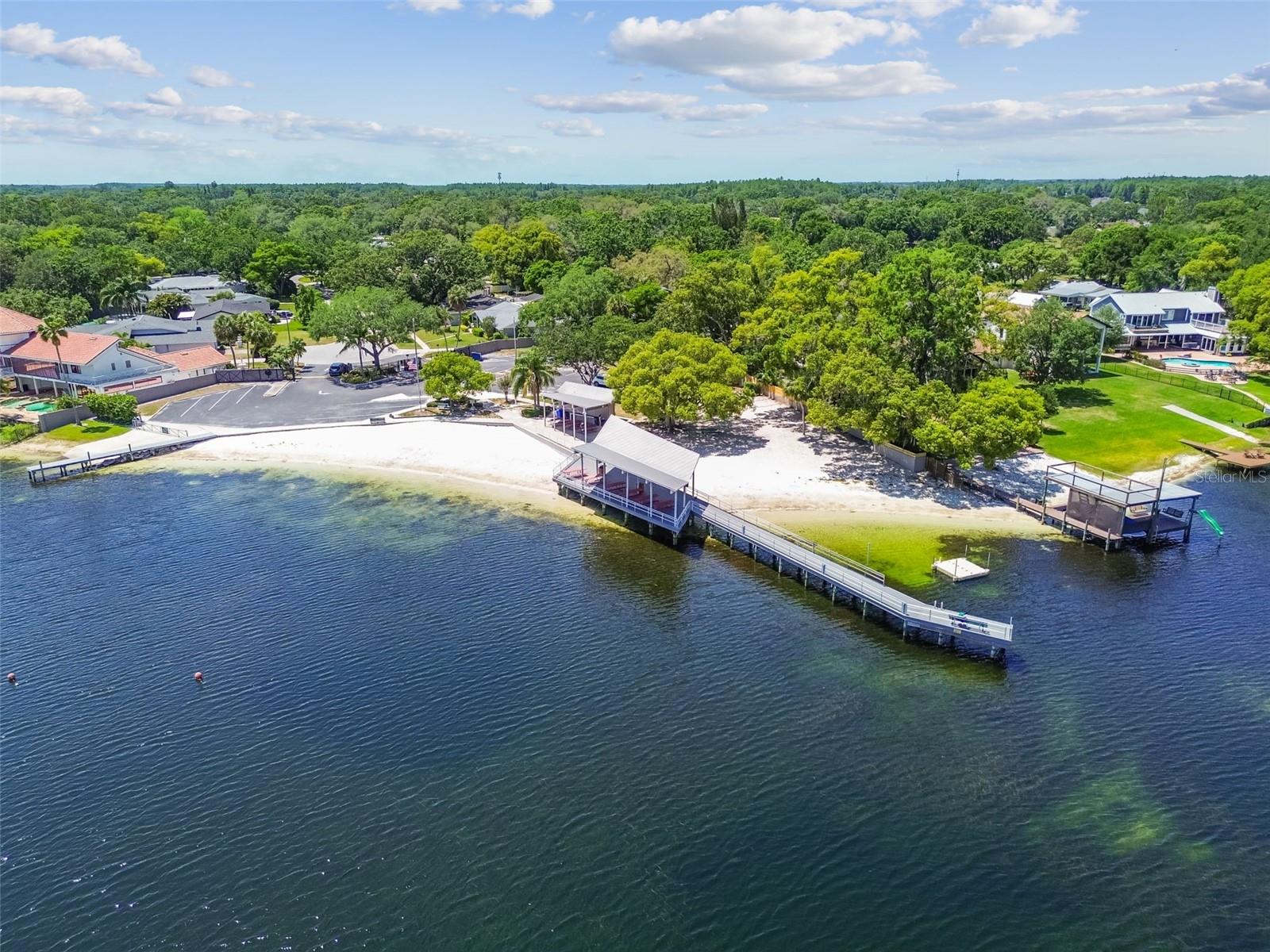 Private community beach on Lake Carroll