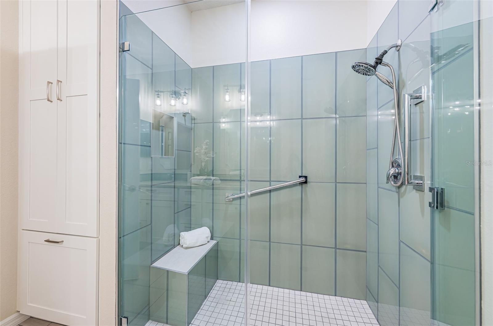 Primarybath- updated spacious walk in shower