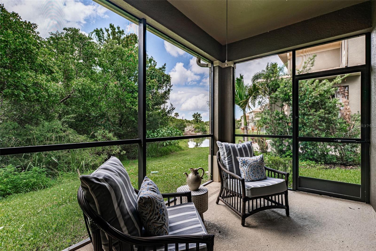 Private patio with conservation and Bayou views