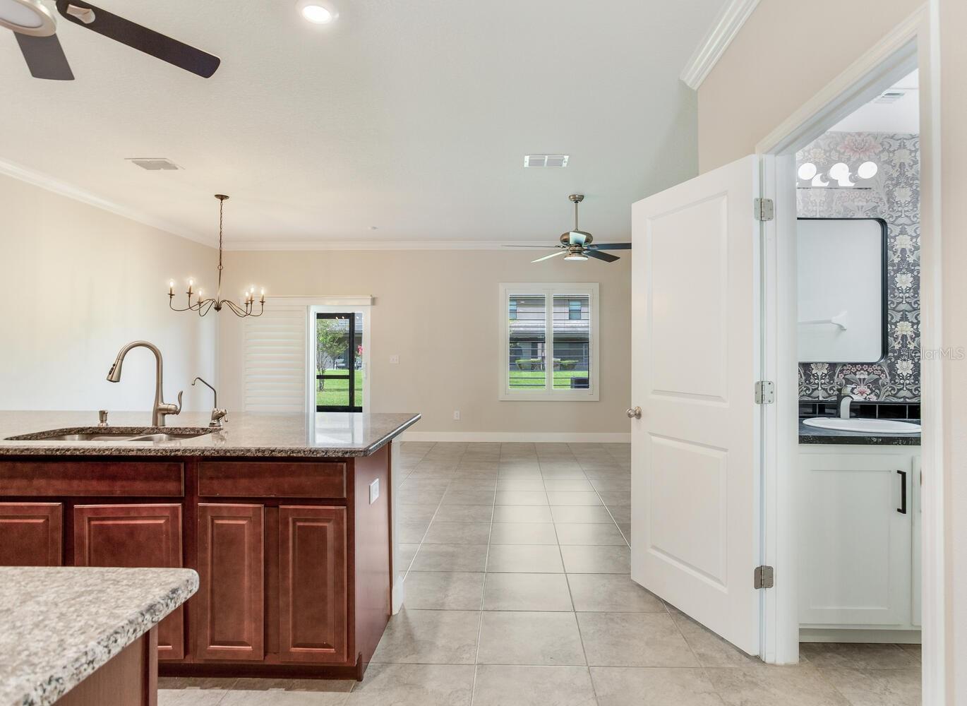 Kitchen (left) / Half Bath (right)