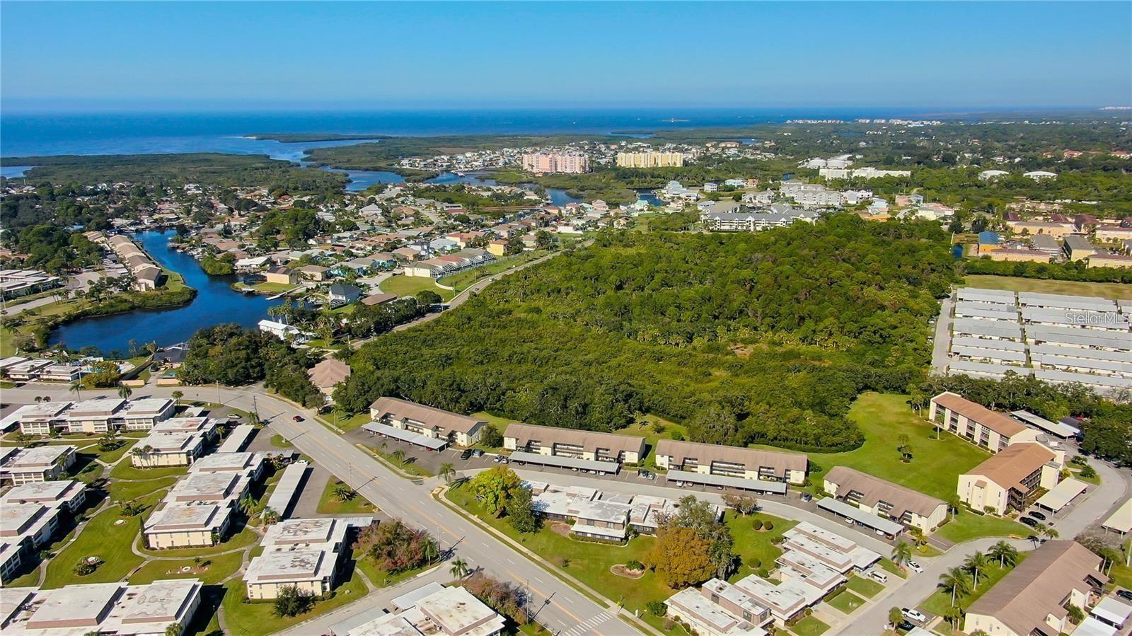Aerial of Gulf Harbors and the Gulf in the background