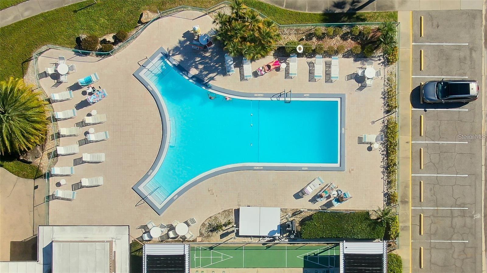aerial of Gulf Harbors pool #1