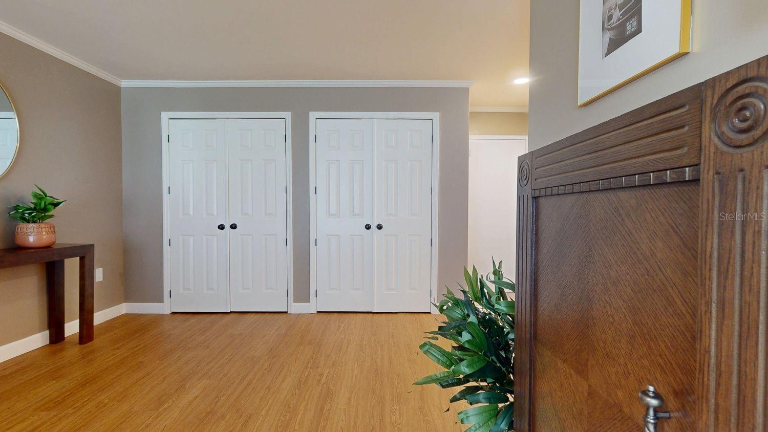 Living room towards office space