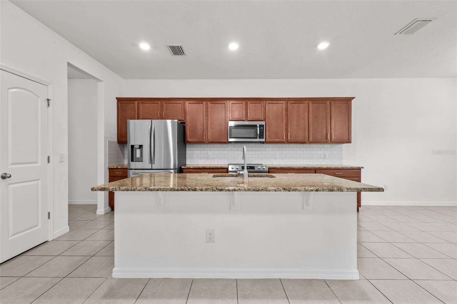 kitchen from living room view