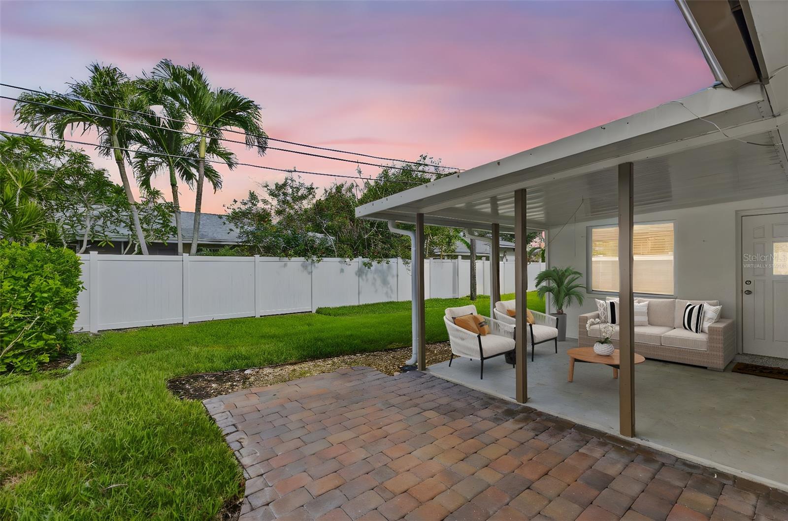 Virtually Staged Back Covered Patio