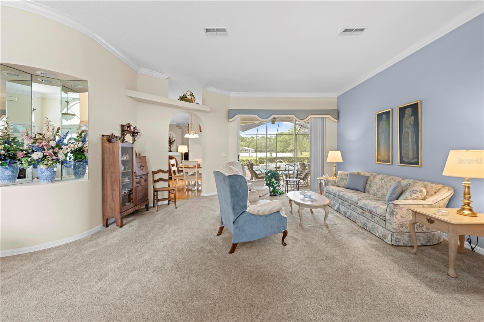 Living Room w/Pool Access