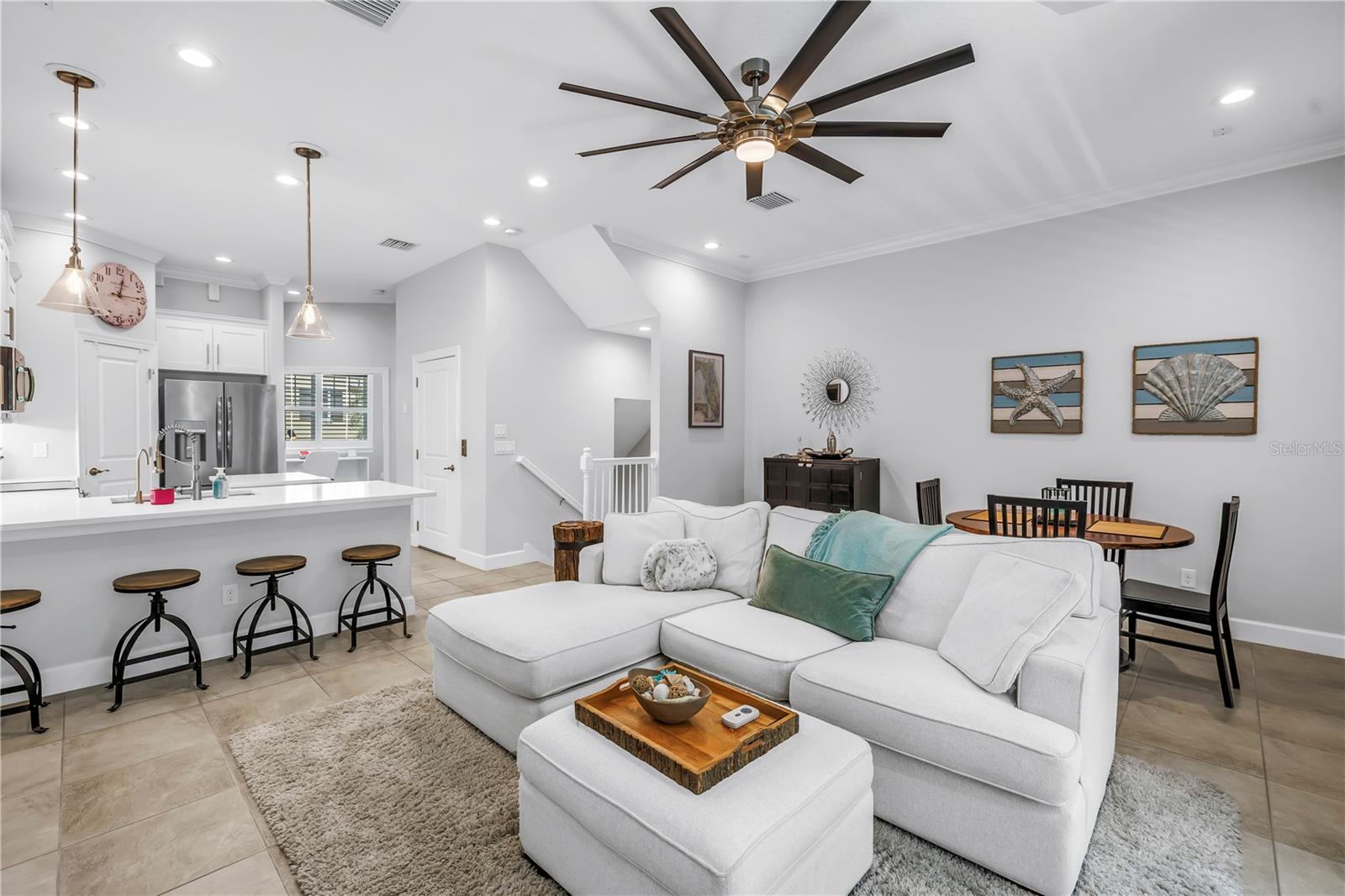 Open Kitchen, Living, Dining Area