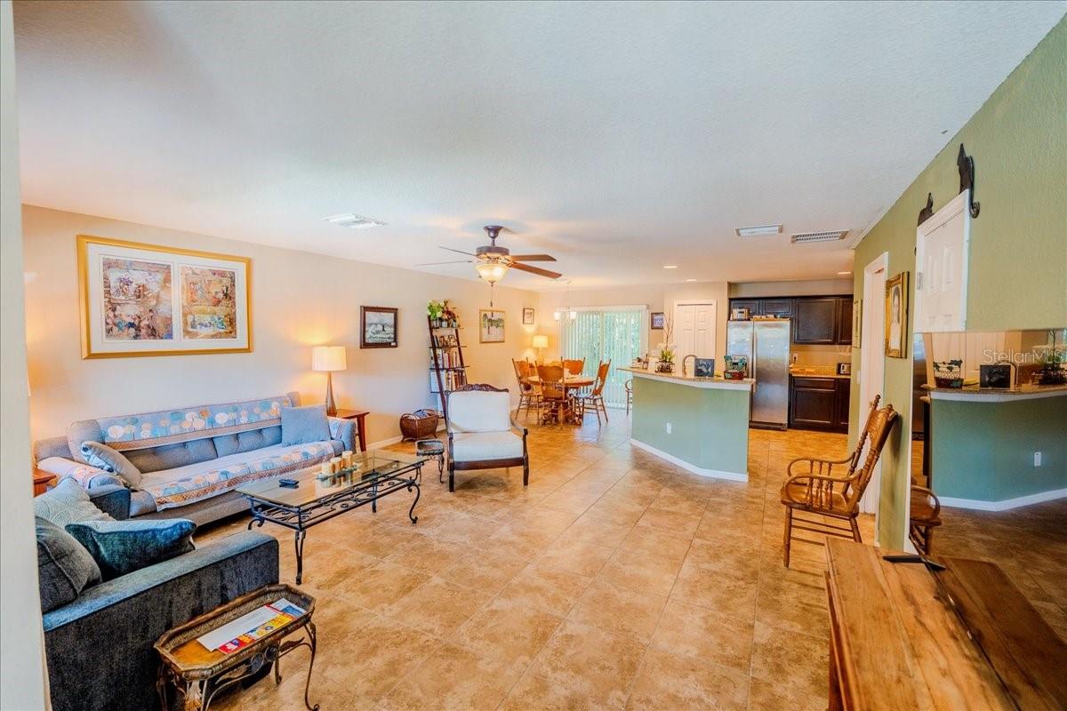 Den, Dining, and Kitchen Areas