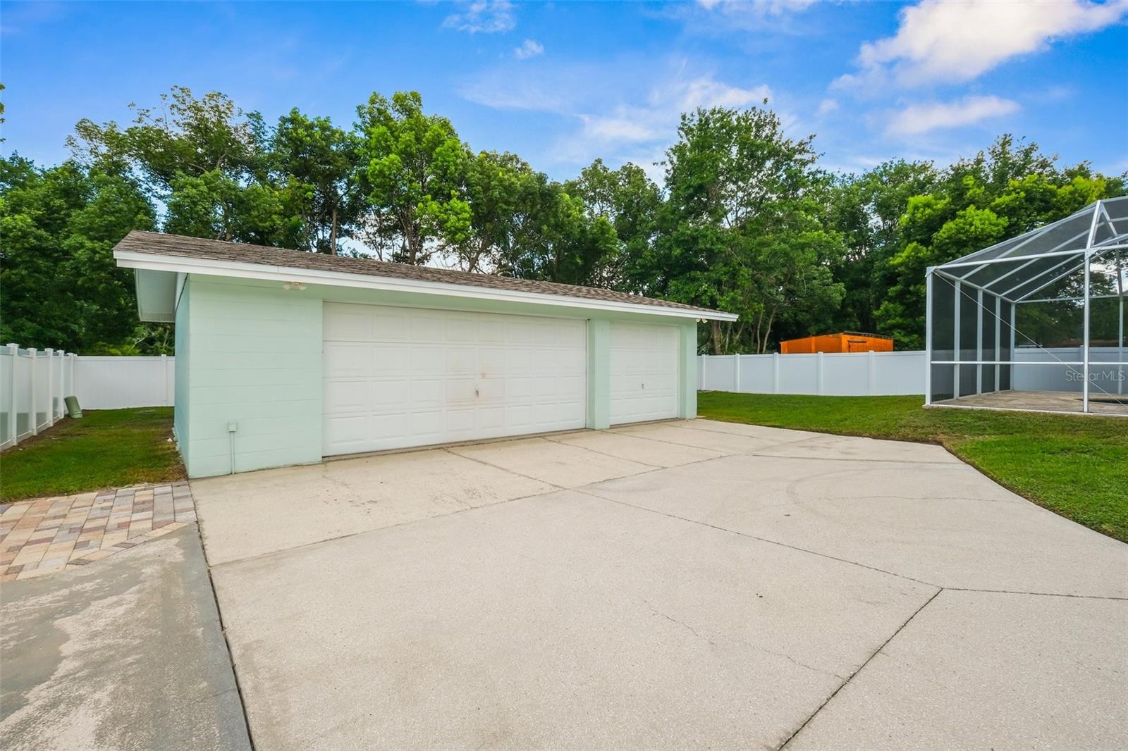 Detached garage and workshop.