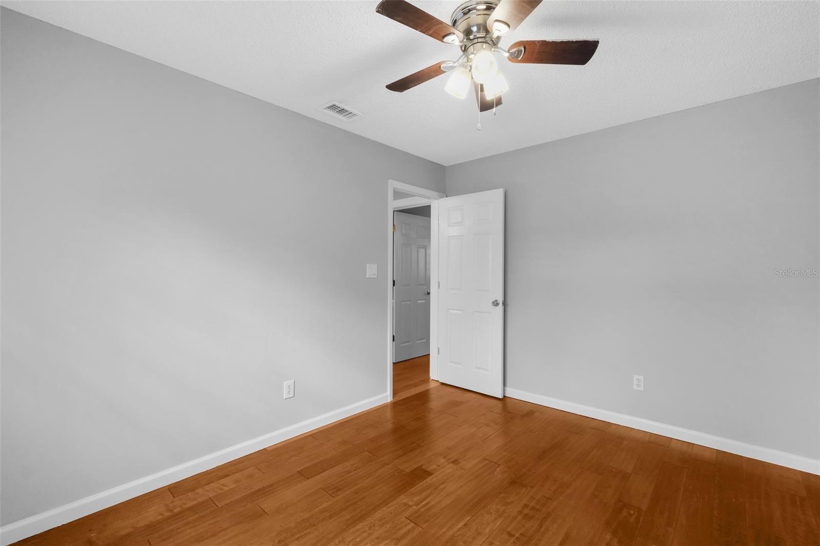Beautiful engineered hardwood plank flooring.