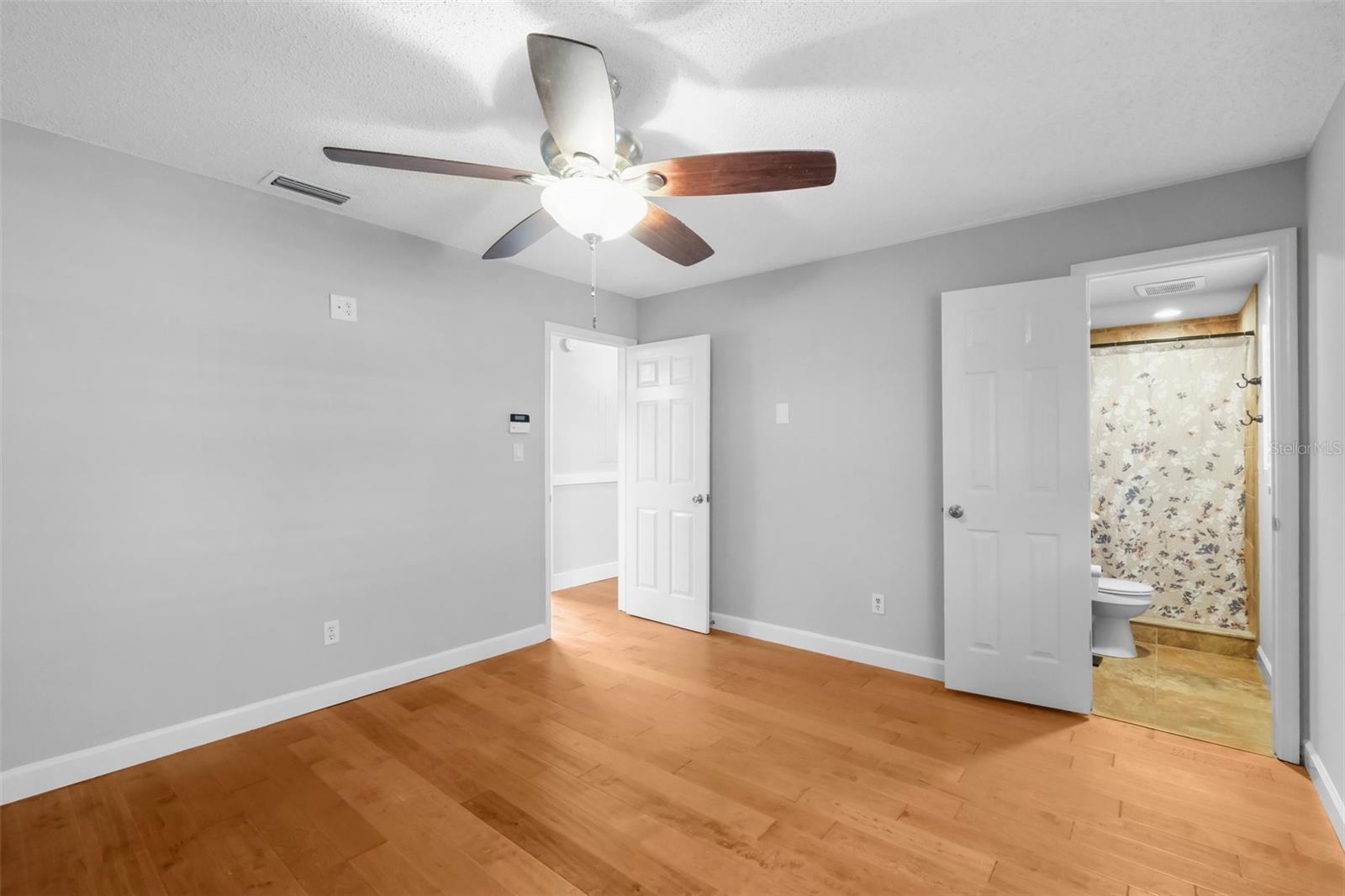 Master bedroom with ensuite bathroom.