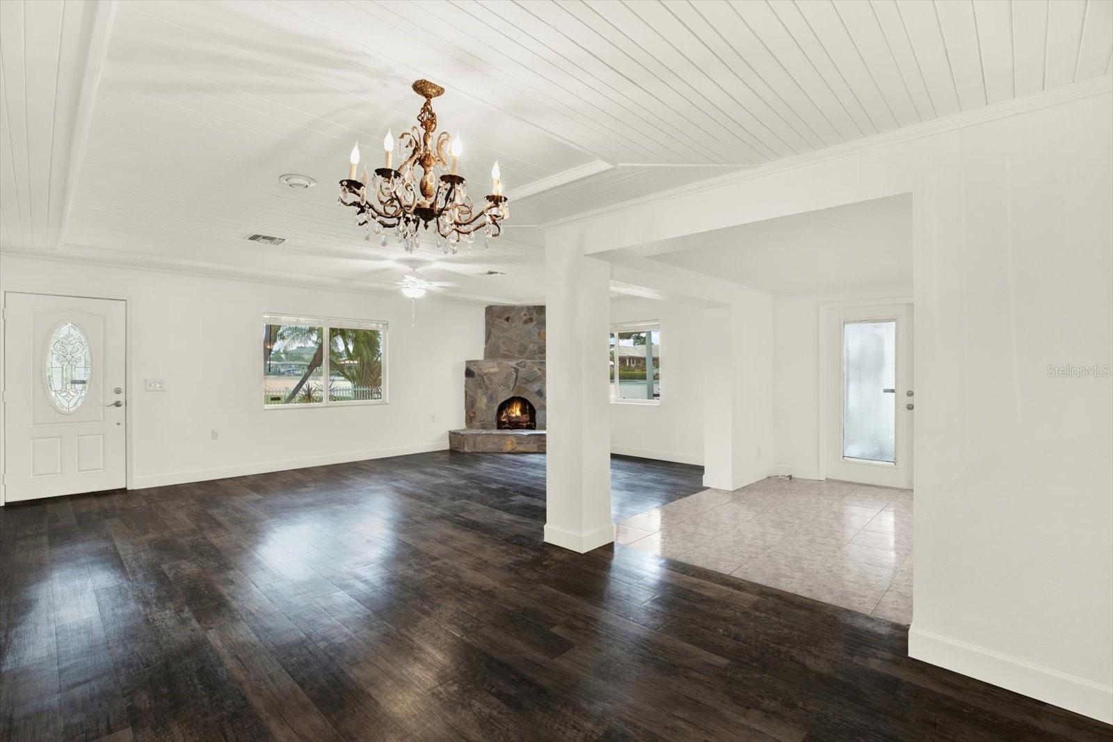 Living Room, Dining Area looking into Florida Room