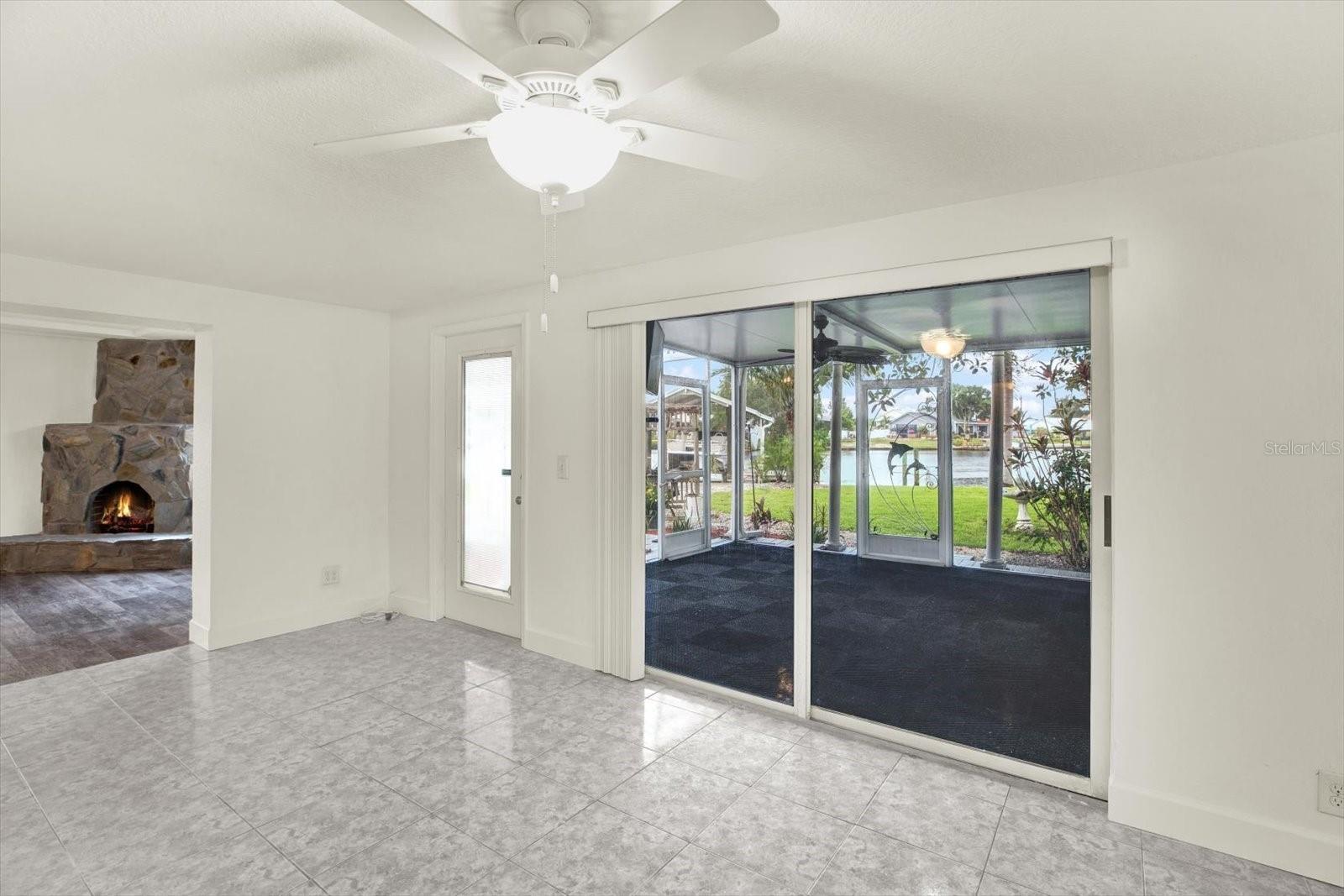 Sliders to Screened Porch