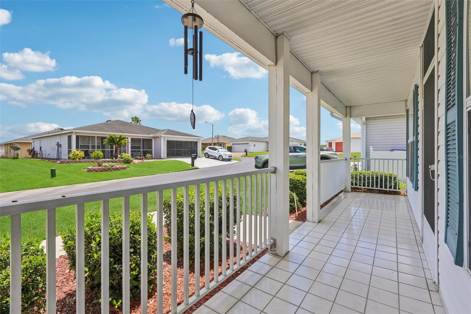 Tiled front porch