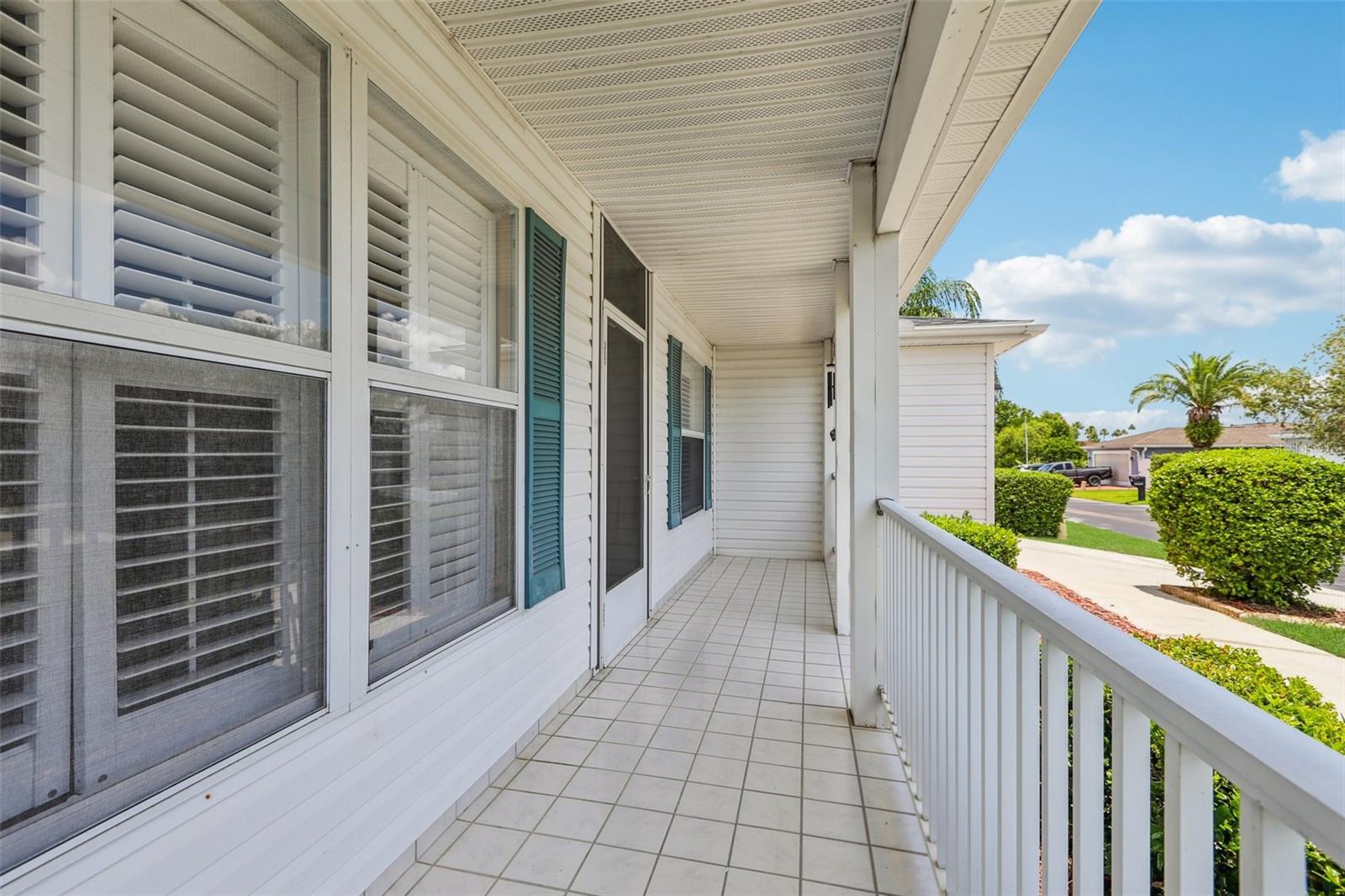 Plantation shutters in front windows