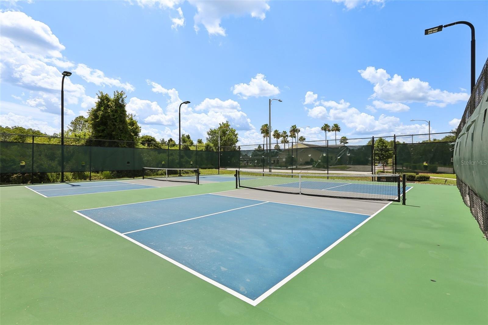 Lighted tennis courts