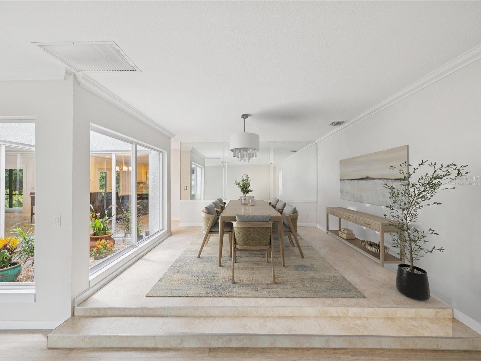 Dining room virtually staged