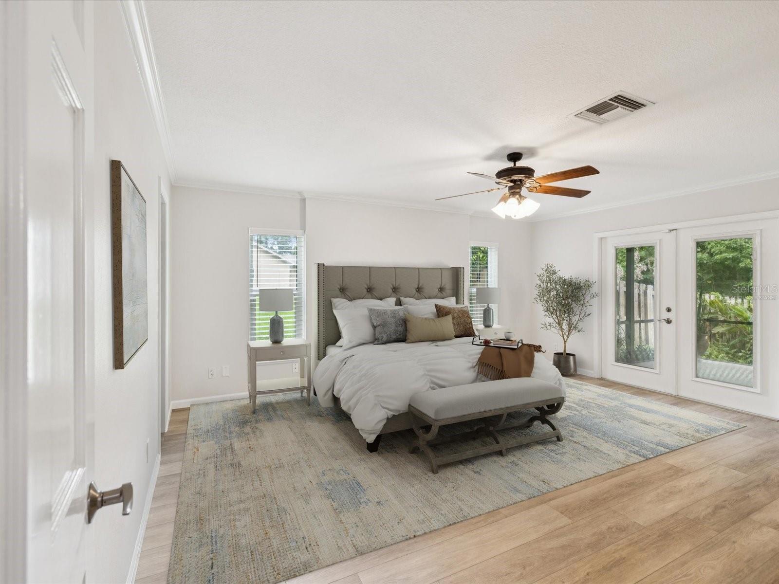 Primary bedroom virtually staged