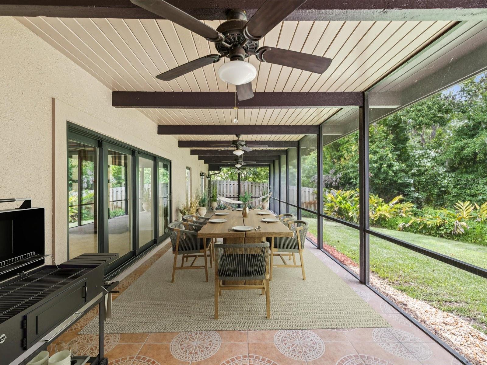 Covered porch virtually staged