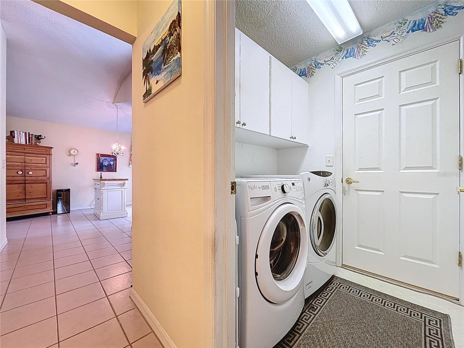 Garage entrance is in laundry room