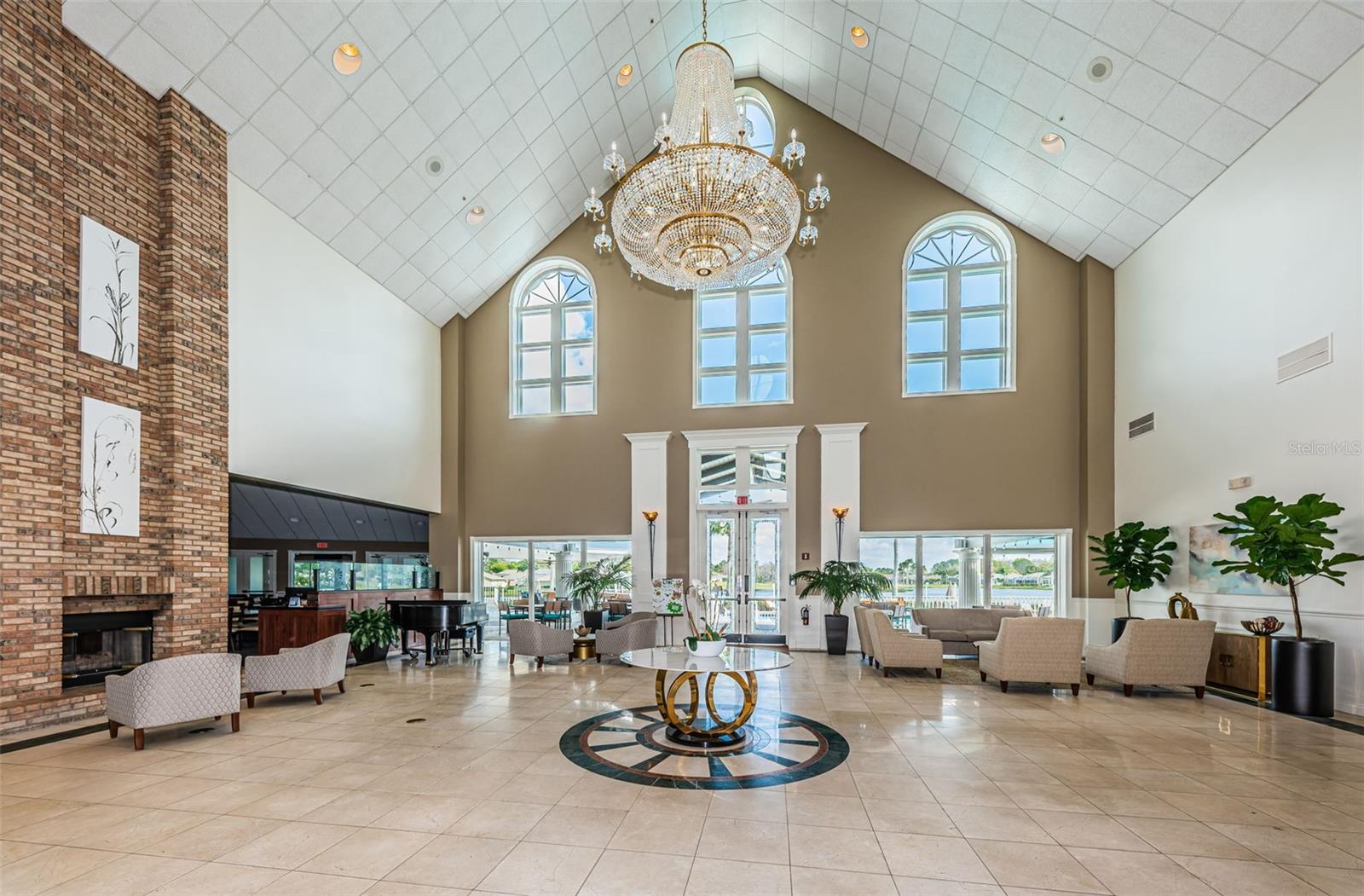 Gorgeous lobby overlooking pool