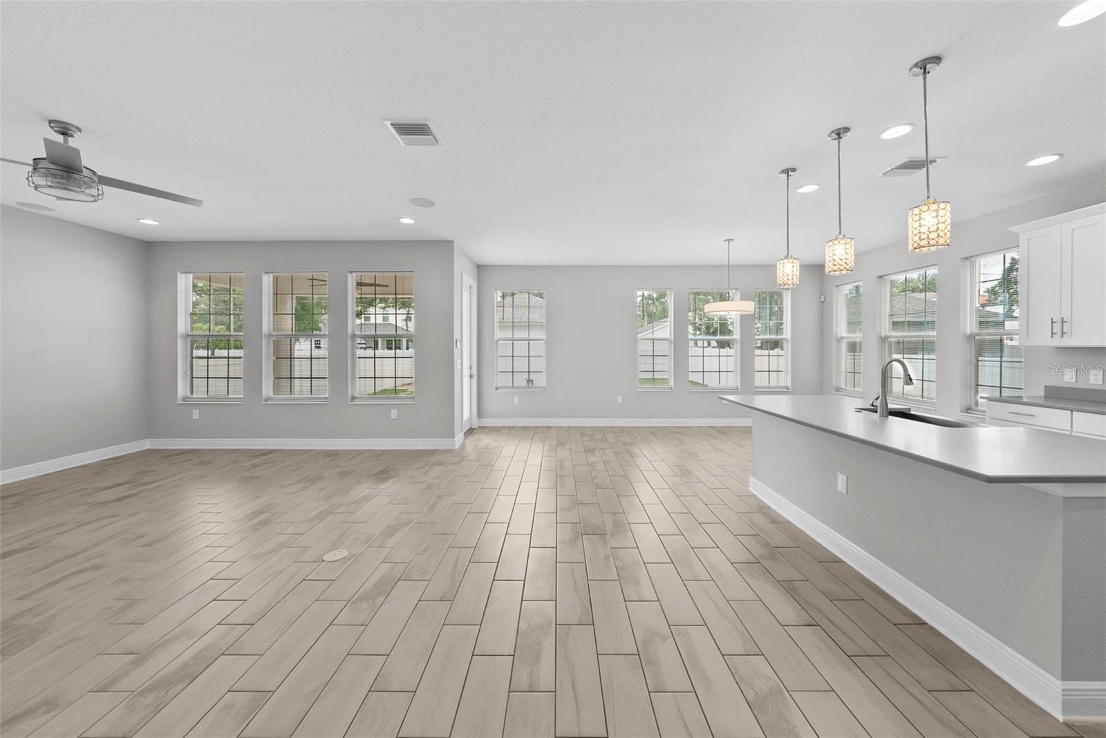Living Room, Dining Room, Kitchen