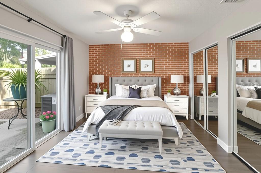 “virtually staged” primary bedroom