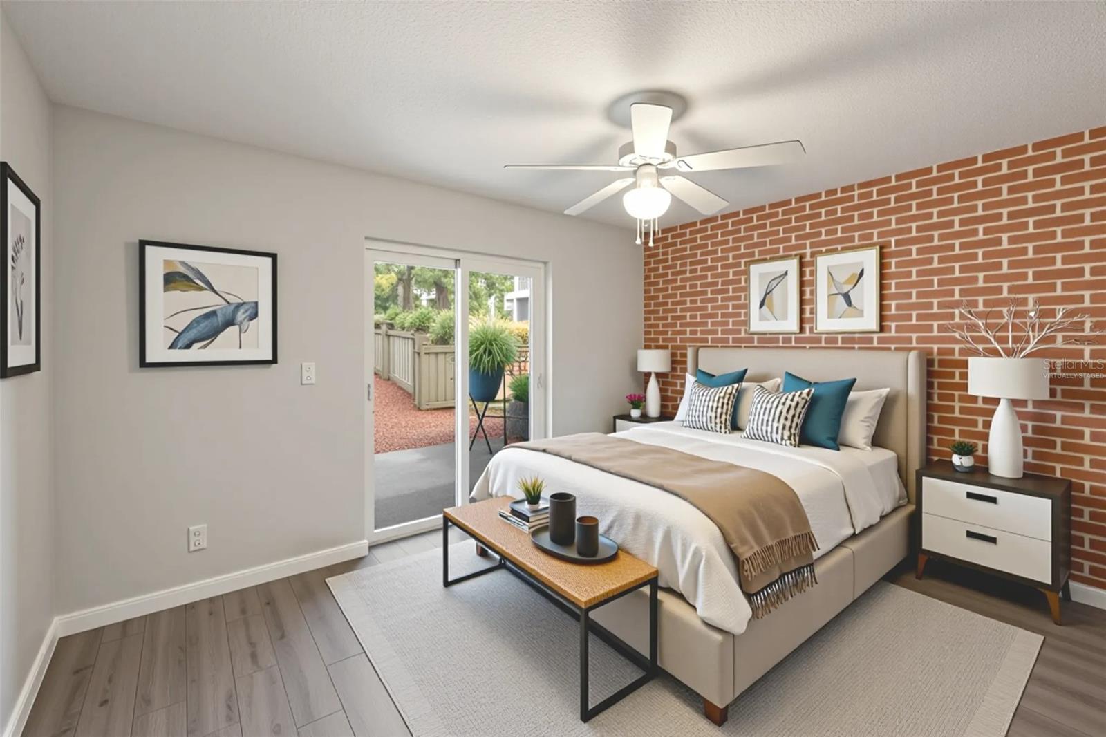 “virtually staged” primary bedroom