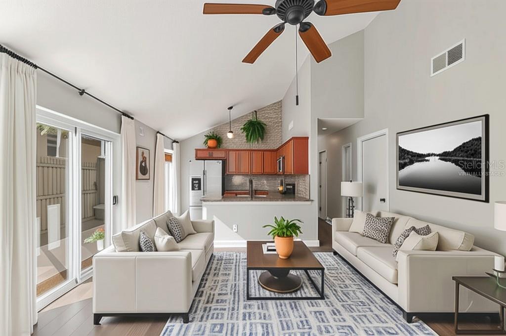 “virtually staged” living room