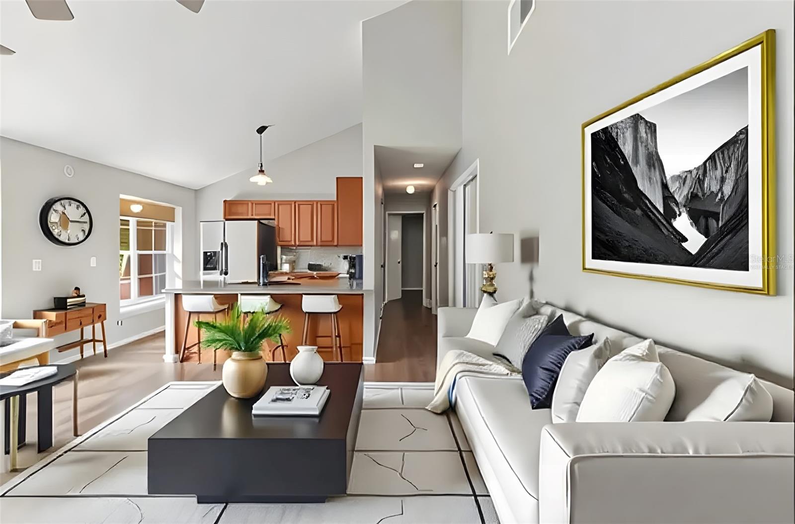 “virtually staged” living room