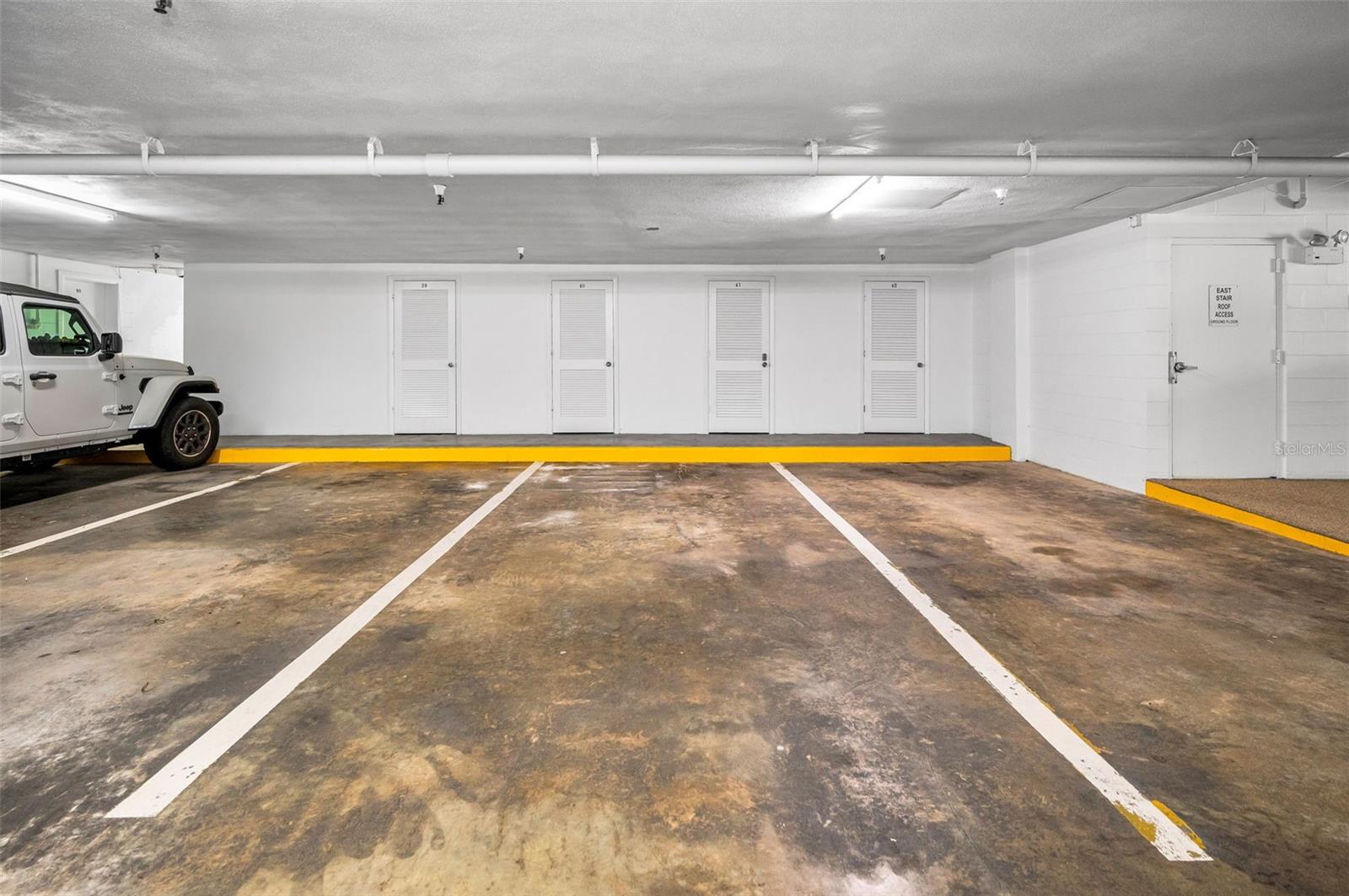 Under building parking and storage