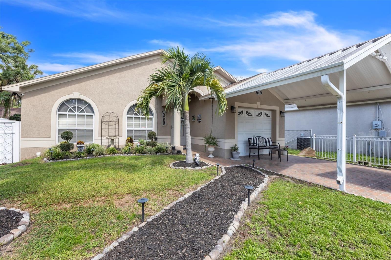 landscaped front yard