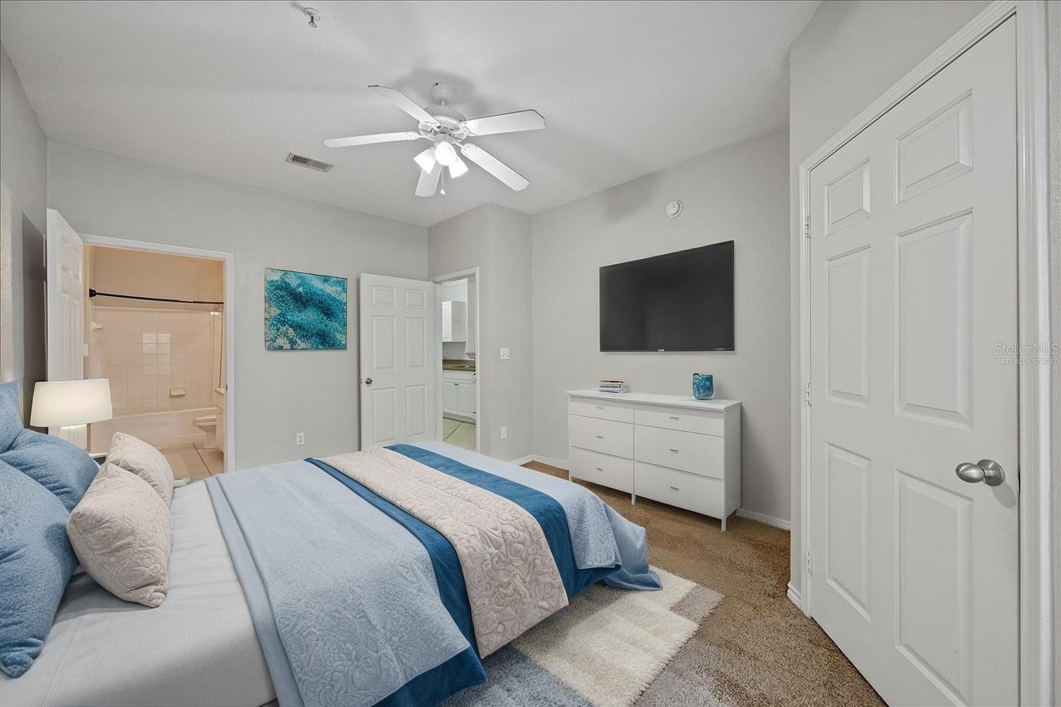 Virtually staged bedroom