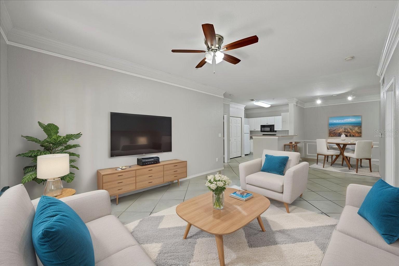 Virtually Staged Livingroom