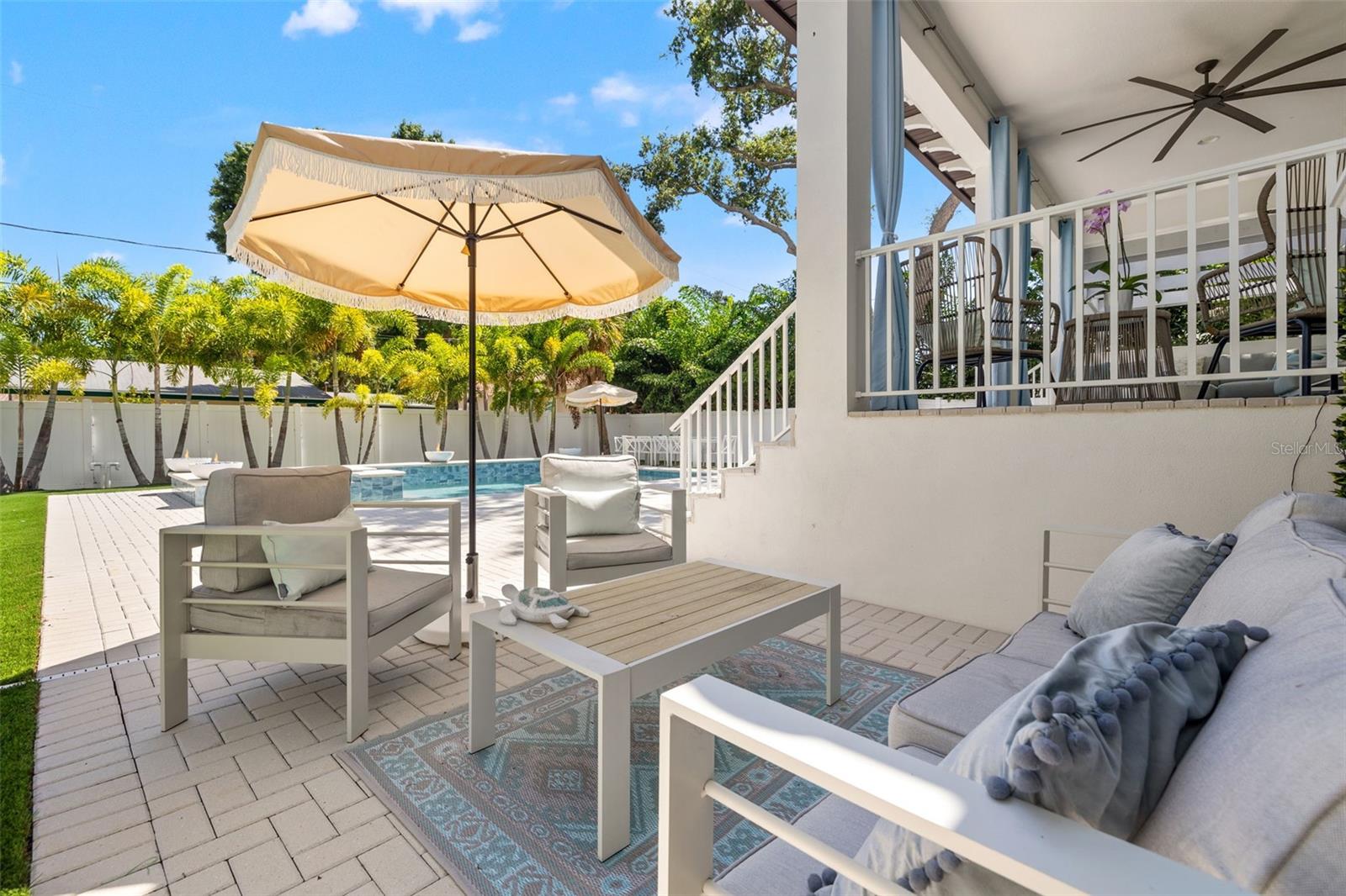 Brick paved deck
