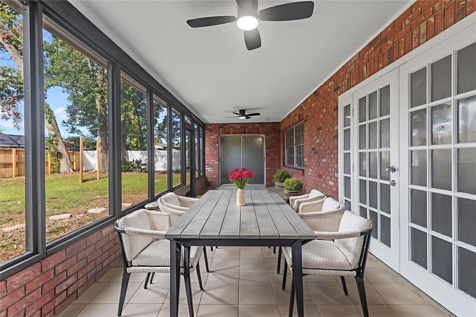 Screen Enclosed Outdoor Patio Space-Virtually Staged