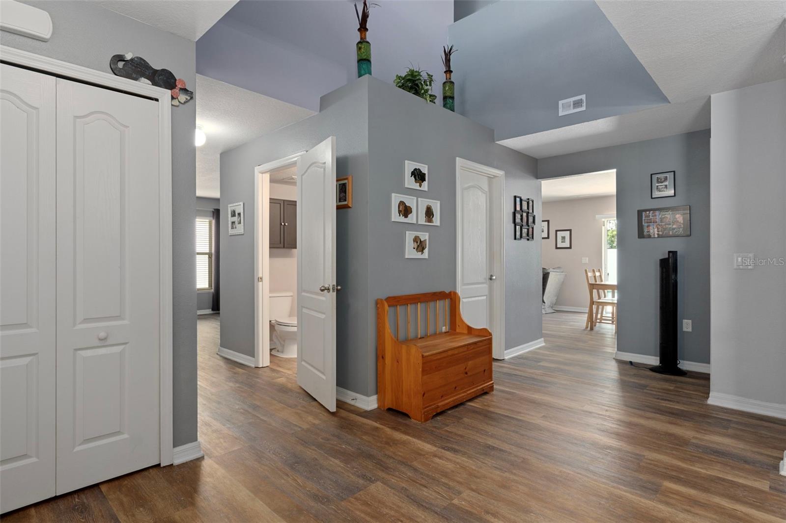 View from the Front Door, notice the waterproof vinyl plank floors