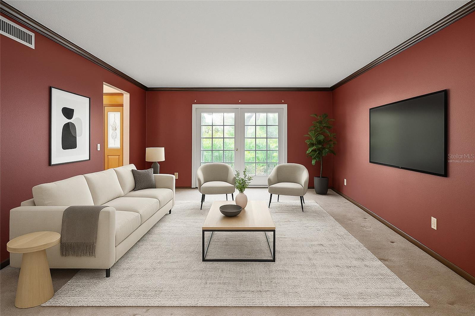 Virtually staged Living Room