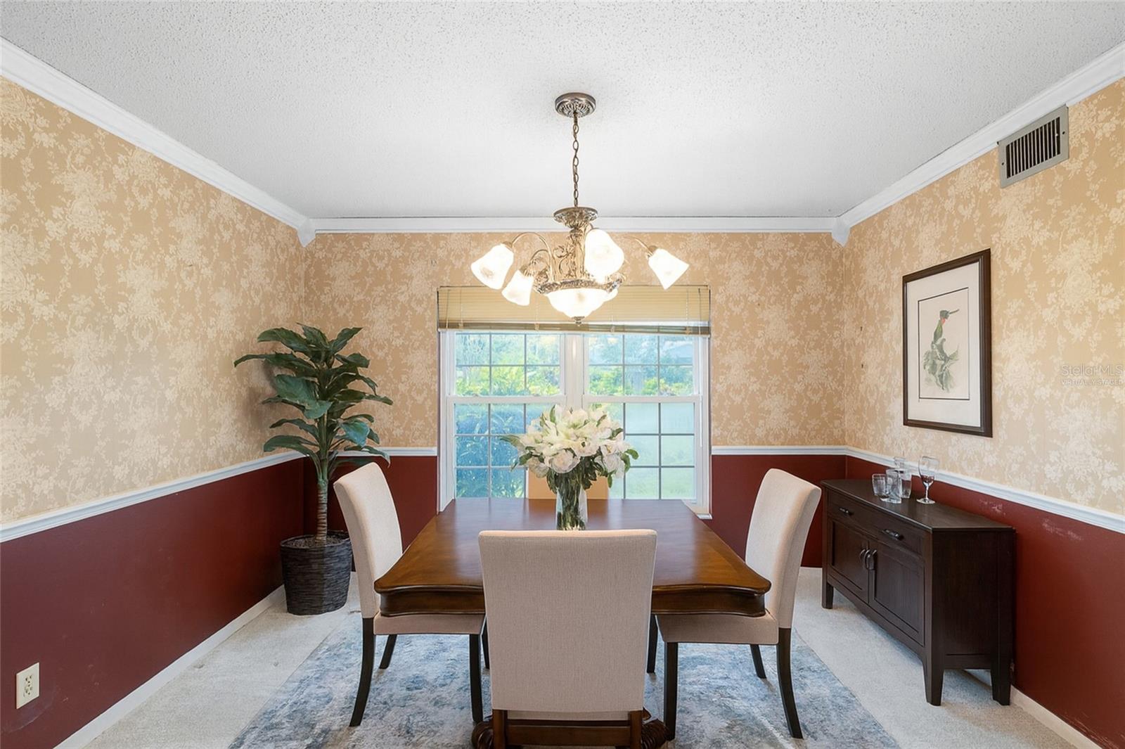 Virtually staged Dining Room