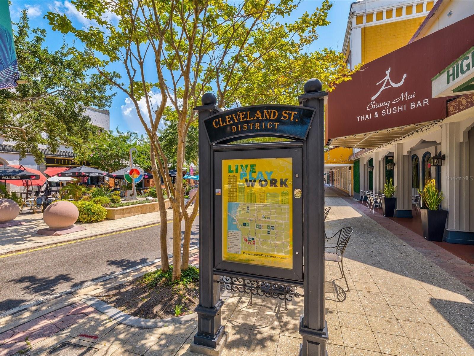 Cleveland St in Downtown Clearwater less than 5 minutes
