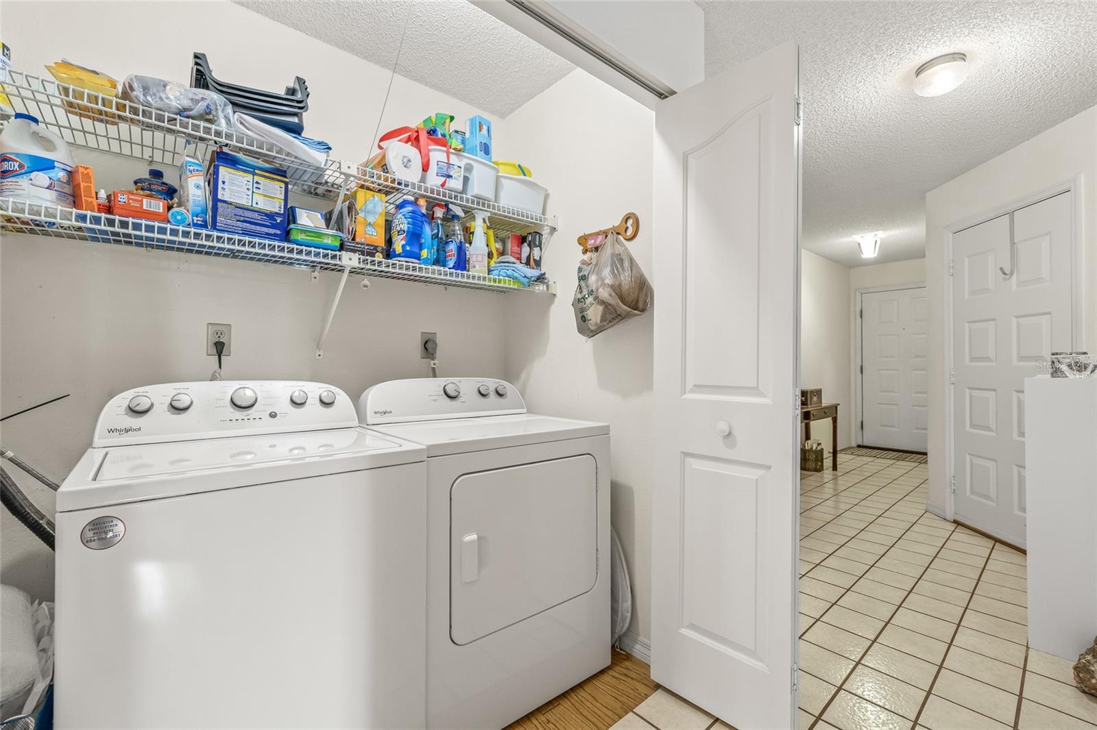 Laundry closet on the first floor.