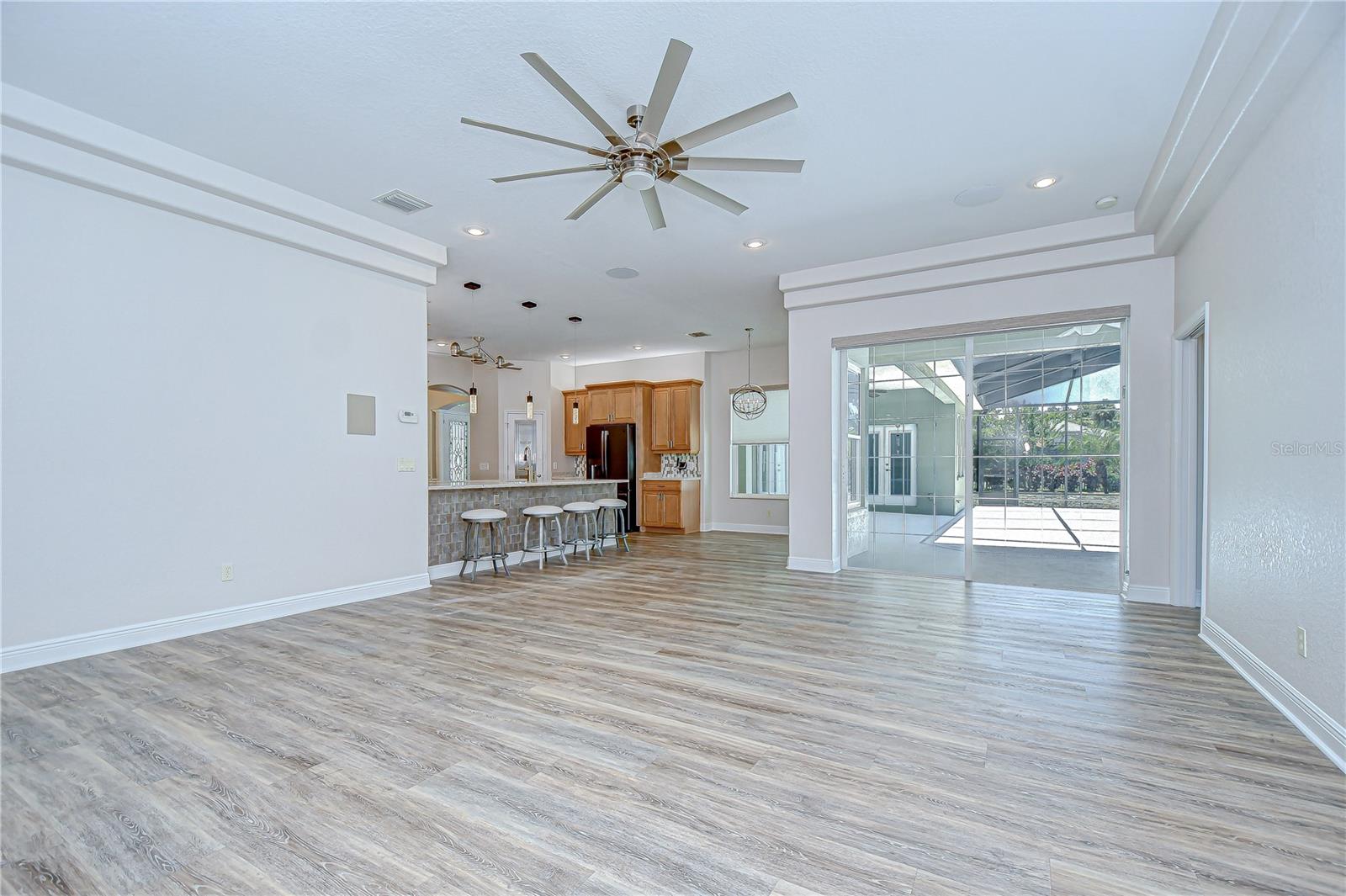 Family room with sliders!