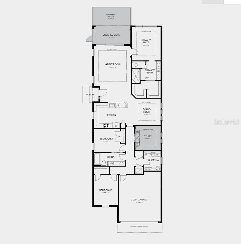 Additional Highlights Include: 4' garage extension, extended screened patio, rough-in for future outdoor kitchen, white shaker cabinets and quartz countertops in kitchen and primary bath