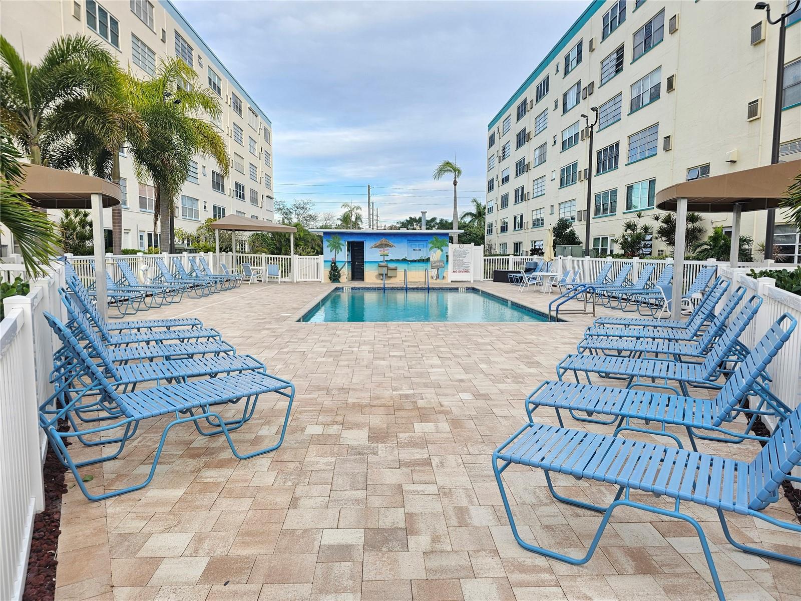 One of Four Heated Pools in Town shores, located directly behind the Jamison Building.